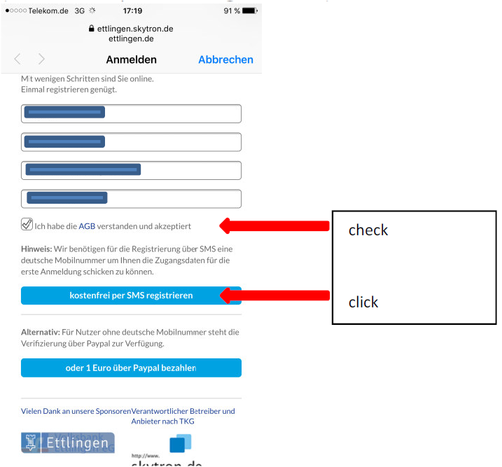 How to use free WIFI Ettlingen