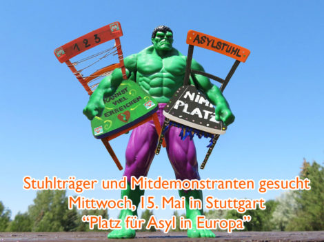 Asylstuhlaktion "Platz für Asyl in Europa"